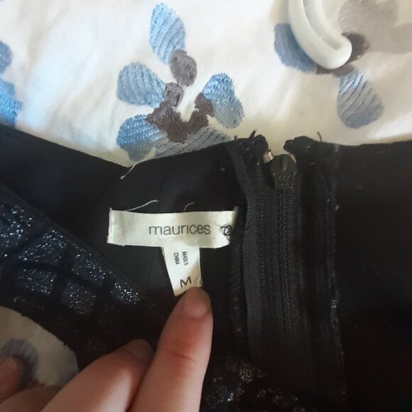 Textured black and dark silver Dress. - Picture 3 of 5